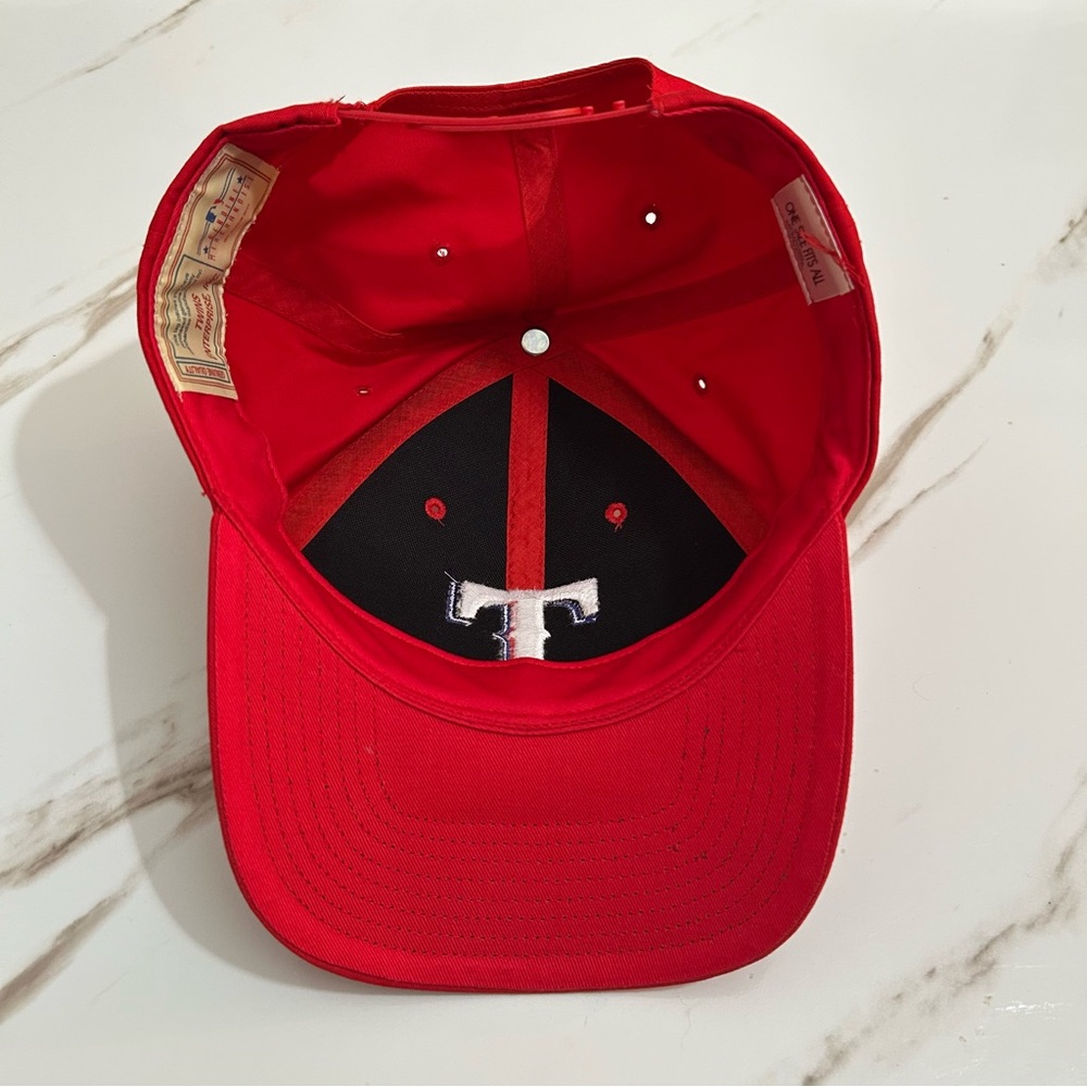 Vintage Texas Rangers Hat Cap Snapback Red MLB Baseball Twins Enterprise 90s Vtg - Picture 6 of 8